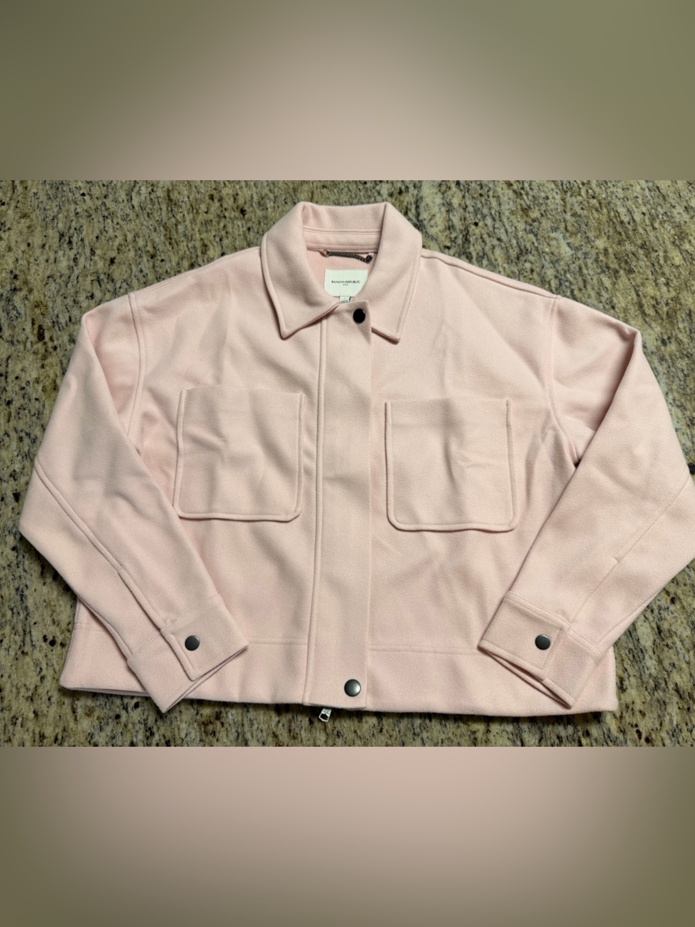 Banana Republic Light Pink Cropped Shacket Jacket